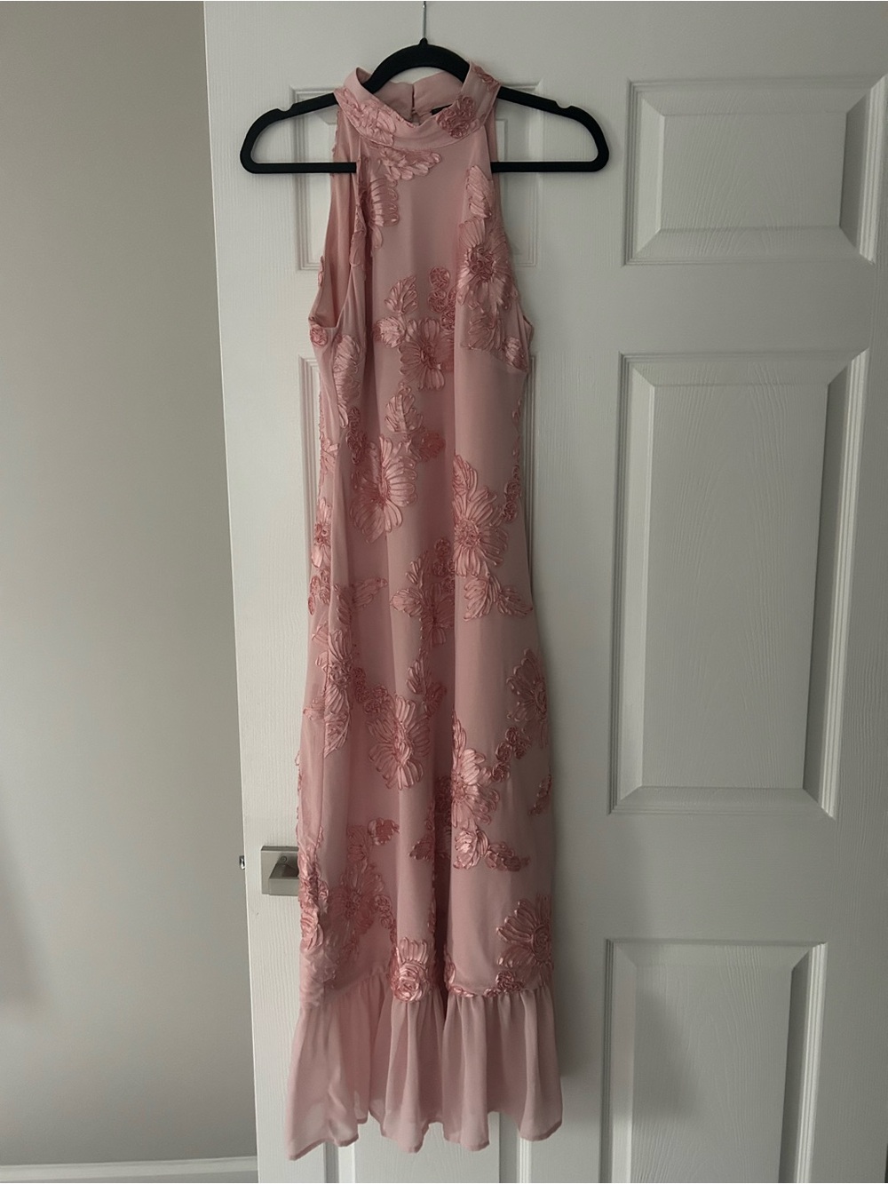 Lulu's Blush Pink Embroidered Halter Dress